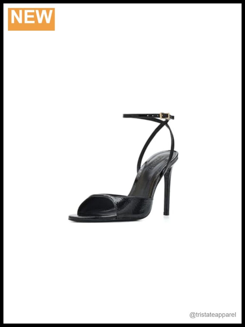 Patent Leather Ankle Strap Stiletto Heeled Sandals